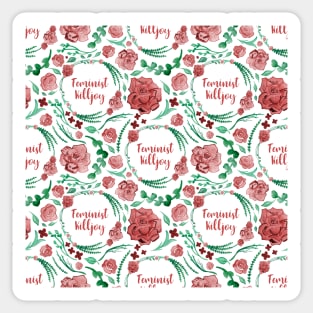 Floral Feminist Killjoy Pattern Sticker